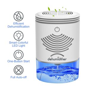 Dehumidifier TOMERSUN 2600 Cubic Feet(280 sq ft) Small Dehumidifiers for home 35oz Mini Dehumidifier for home,Basement,Bathroom, Closet,RV,Bedroom,Kitchen