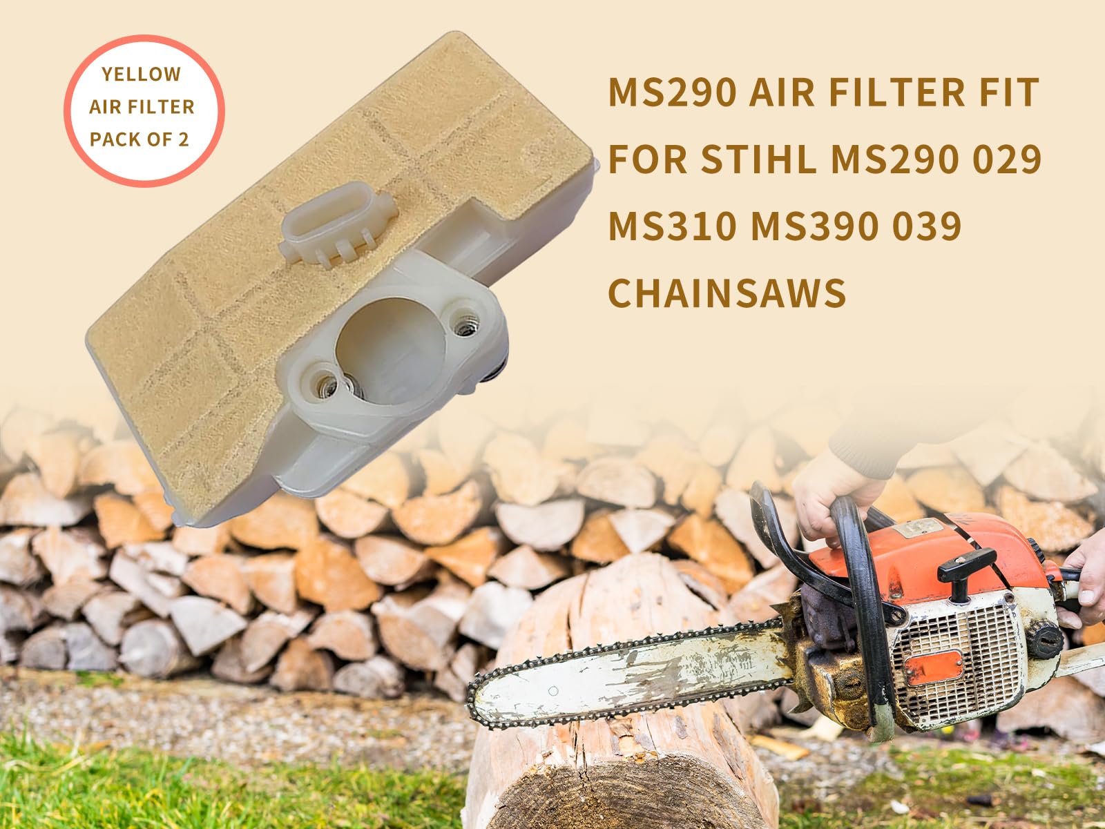 MS310 MS290 Air Filter Replacement Part Fits for Stihl MS290 029 MS310 MS390 039 Chainsaws Replace 1127 120 1621