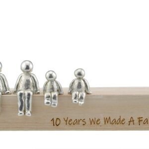 Pirantin 10th Anniversary Idea - 10 Years We Made A Family 100% - Choose Your Family Combination Gift (2 Children)