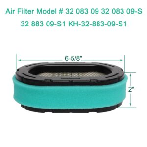 HEYZLASS 32 083 09-S Air Filter Fuel Filter Compatible with Kohler KT610 KT620 KT715 KT725 KT730 KT735 KT740 KT745 Engine Cub Cadet Lawn Mower, Replace 32 883 09-S1 Air Filter