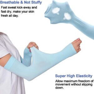 beister UV Protection Cooling Arm Sleeves, Women Men Summer Outdoor Sunblock Arm Cover with Thumb Hole