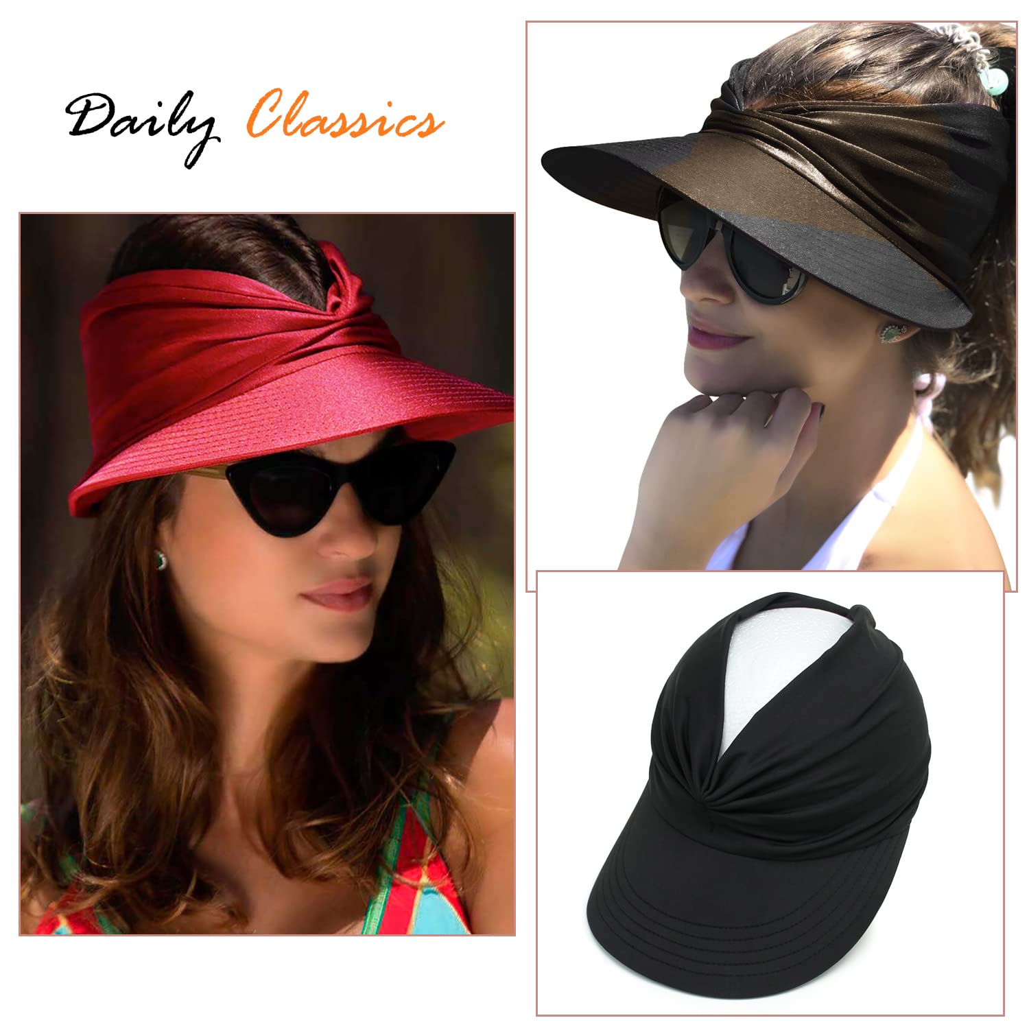 Women Sport Sun Visor Hats,Empty Top Baseball Sun Cap,Womens Sunhats with uv Protection,Sun Hats for Young Girls Women Beach