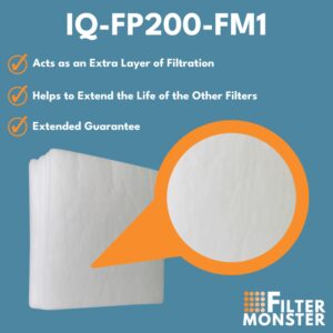 Filter-Monster Branded Replacement Pre-Filter Pad Pack Compatible with IQAir PF40 Coarse Dust Pre-Filtration Kit, 5-Pack