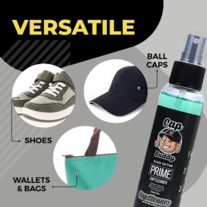 BallcapBuddy - Prime Hat Cleaner Kit, Hat Care for Any Colored Cap, Hat Deodorizer & Cleaner with Brush, Soft Microfiber Cloth & 6 Oz Spray Cleaner, Black Edition, 1 Kit, Made in USA