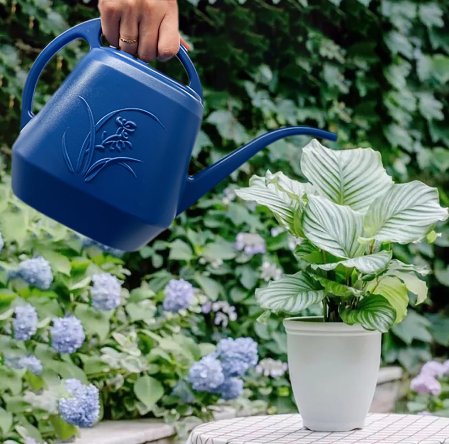 UFANME Plant Watering Can with Long Spout for Inoor and Outdoor - 1/2 Gallon - Blue