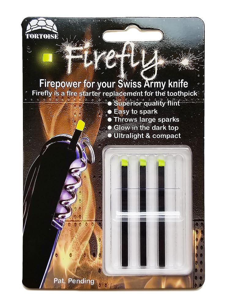 Firefly Regular 3 Pack - Fire Starter Accessory for Swiss Army Victorinox Knives (Neon Green-Yellow Glow)