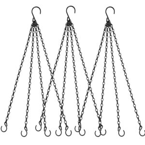 hanging baskets chains 23 inches 4 leads hanging chains flower pot hanger replacement plant hangers for planters and lanterns, pack of 3 (4 legs)