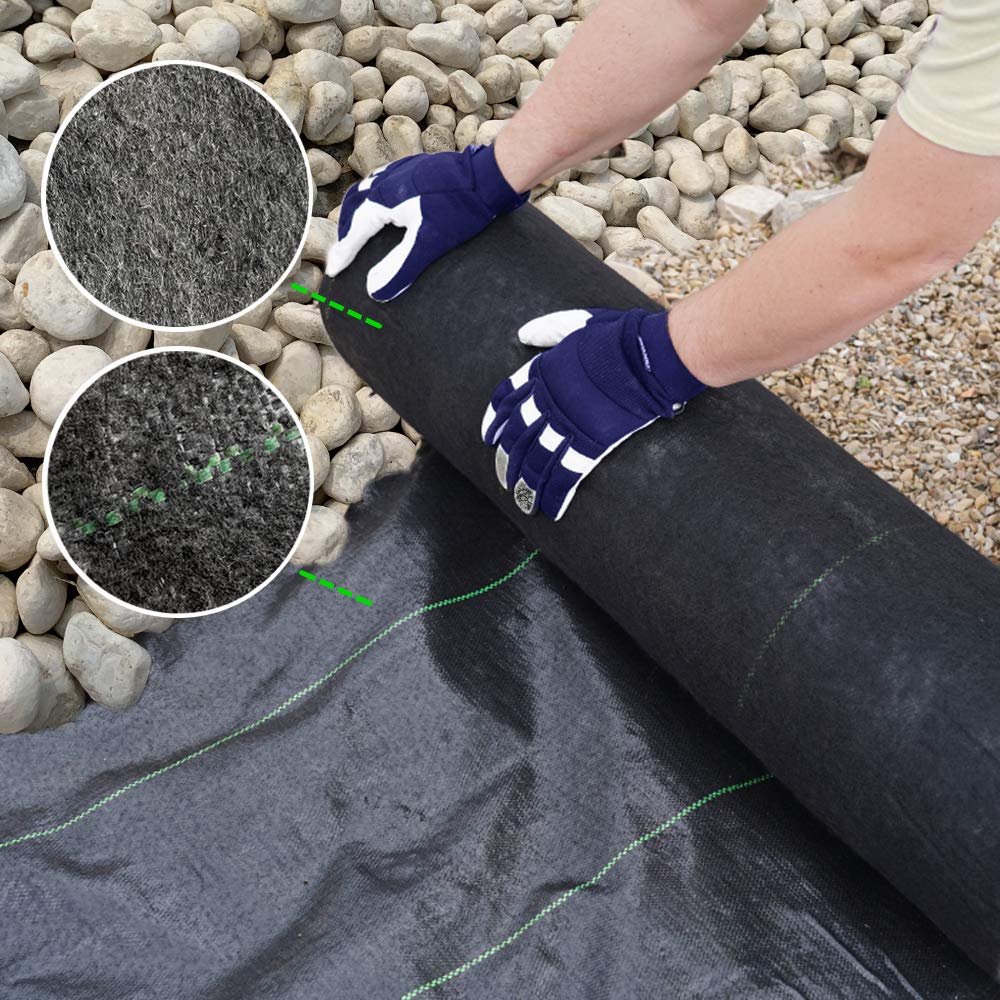 WAENLIR 5oz 20 Year 3ft x100ft Heavy Duty Weed Barrier Landscape Fabric, Sturdy Weed Blocker Cover, Outdoor Gardening Weed Control Mat