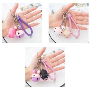 YYaaloa 3pcs Piggy Design Keychains Led Keychains Flashlight Sound Rings Creative Kids Toys Pig Cartoon Sound Light Key chains with key rings