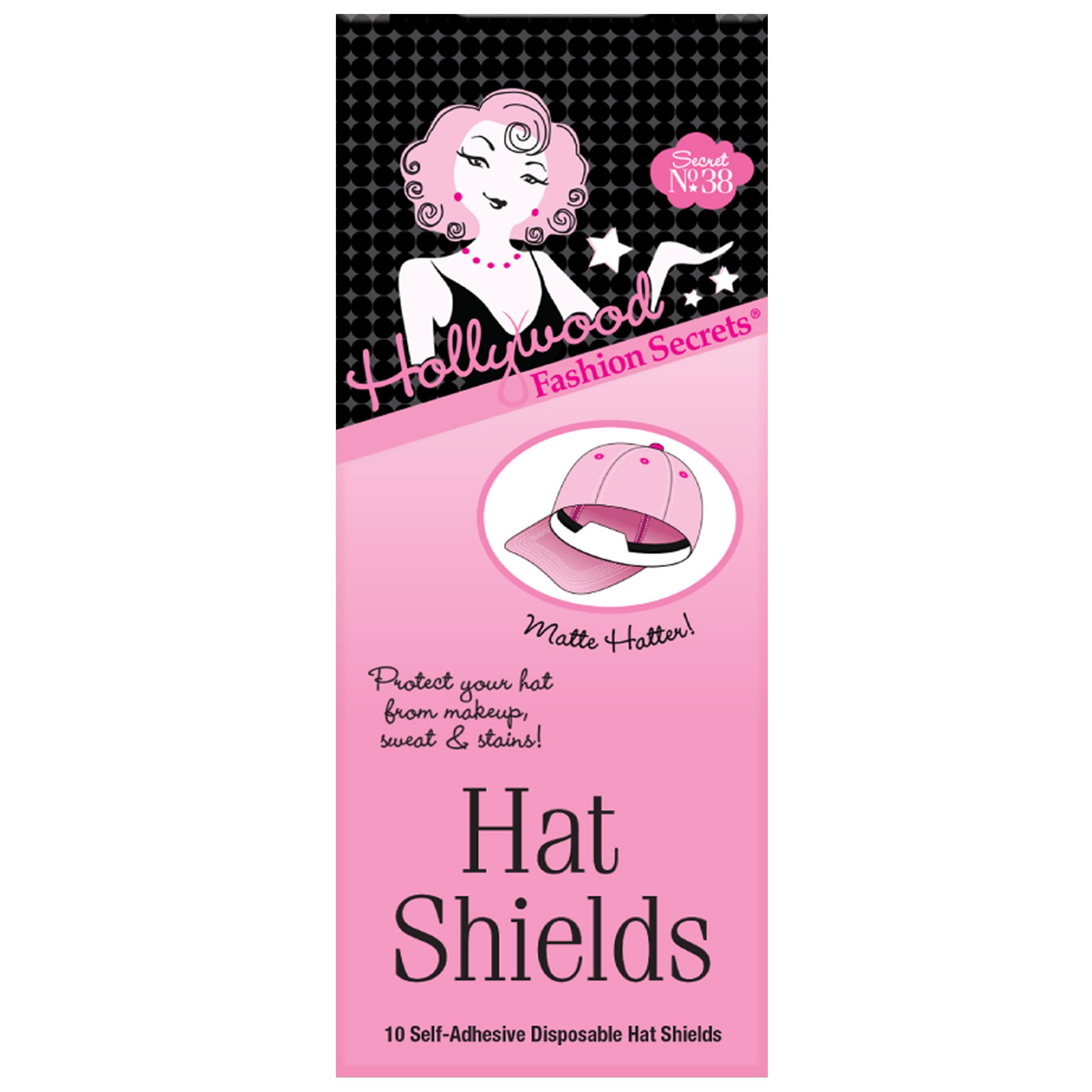 Hollywood Fashion Secrets Hat Shields - Discreet & Disposable Protection, 10 Count Transparent