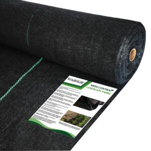 waenlir 5oz 20 year 3ft x100ft heavy duty weed barrier landscape fabric, sturdy weed blocker cover, outdoor gardening weed control mat