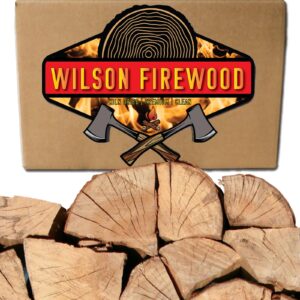 wilson maple split firewood - seasoned natural kiln dried fireplace, fire pit, bonfire logs (regular)