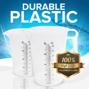 ACCUPOUR 8oz (250 mL) Measuring Pitcher, Plastic, Multipurpose - Great for Chemicals, Oil, Pool and Lawn - Ounce (oz) and Milliliter (mL) Increments (1 cup)