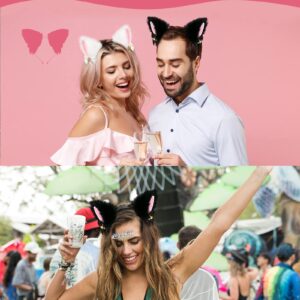 CEDAR BRIGHT Fox Cat Ears Anime Cosplay - Animal Wolf Headwear, Halloween Headband,Headpiece Costume Accessories with Bells