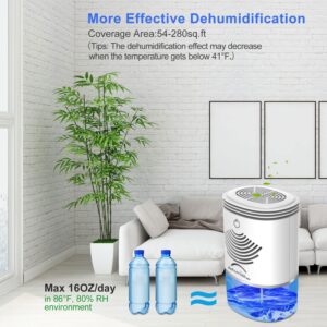 Dehumidifier TOMERSUN 2600 Cubic Feet(280 sq ft) Small Dehumidifiers for home 35oz Mini Dehumidifier for home,Basement,Bathroom, Closet,RV,Bedroom,Kitchen