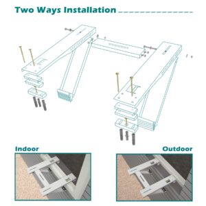 Daisypower Window AC Support Brackets,Up to 200lbs,Fits 9000 to 24000 BTU Air Conditioner Units,Heavy Duty 2 Arms Stable Structure