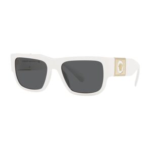 versace ve 4406 314/87 white plastic rectangle sunglasses grey gradient lens