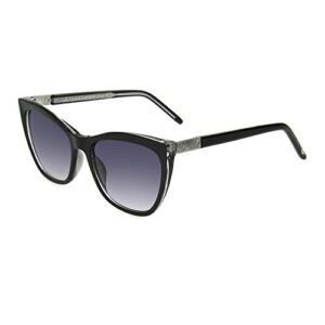 sofia vergara x foster grant women's sofia sunglasses cat eye, crystal clear and black, 55 mm