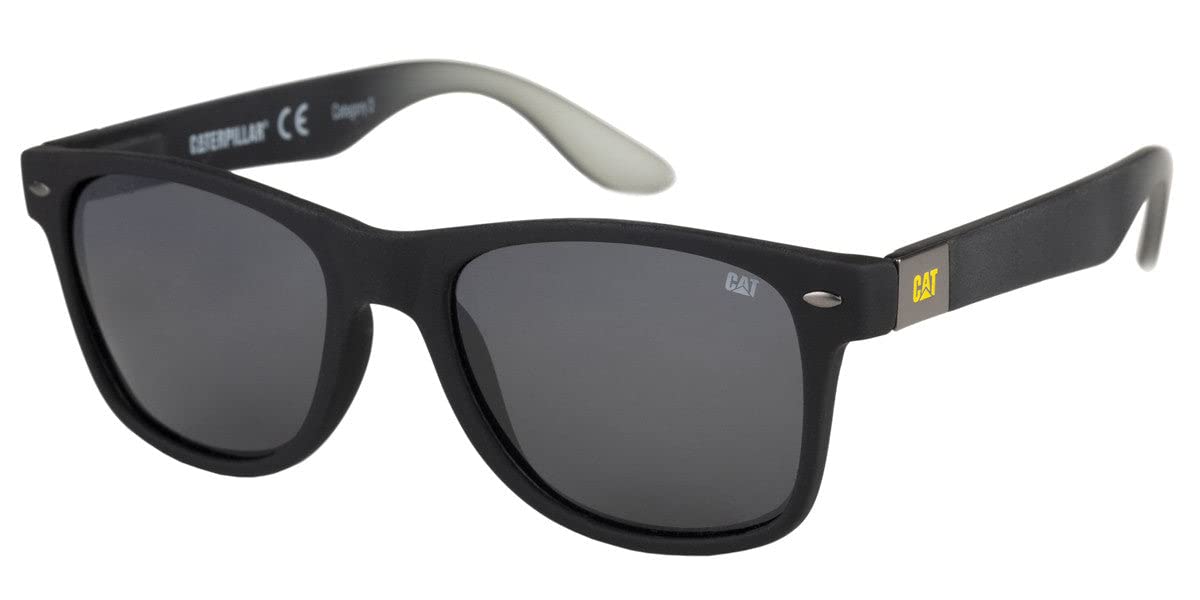 Caterpillar Blinding Polarized Sunglasses Square, Rubberized Matte Black, 54 mm