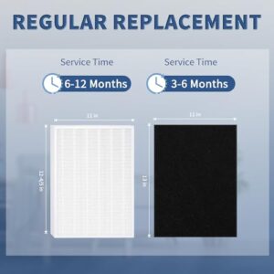 C545 True HEPA Replacement Filter S Compatible with Winix C545 Air Purifier Replacement for Winix S Filter 1712-0096-00 and 2522-0058-00, Funmit 2 x True HEPA Filter + 8 x Activated Carbon Pre-Filter