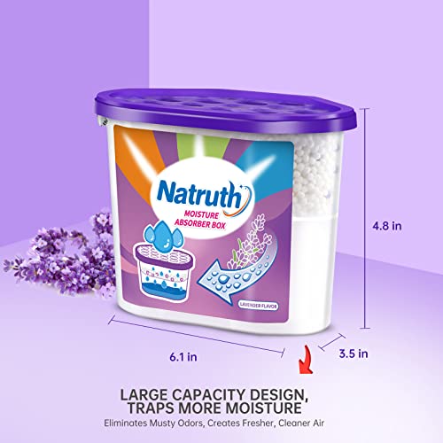 NATRUTH Moisture Absorbers With Lavender Scent,12.5OZ*6-Pack Portable Closet Dehumidifier, Odor Eliminator Absorber Bucket,Humidity Absorber,Cleaner Air Dehumidifier for Closet,Bathrooms, Kitchen