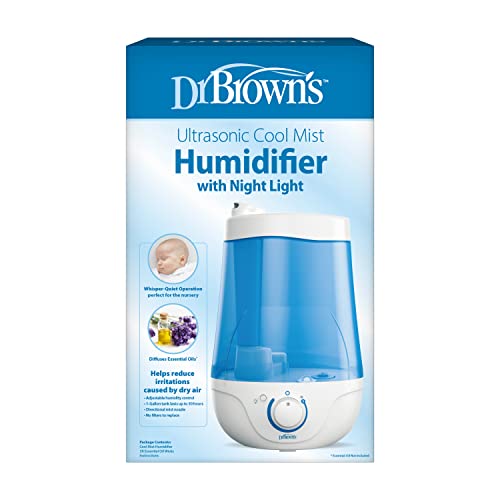 Dr. Brown's Cool Mist Ultrasonic Humidifier for Baby with Diffuser and Night Light