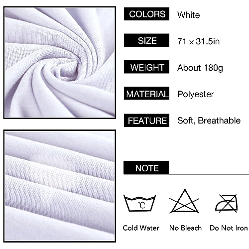 Kachanaa Ultra Soft Stretch Jersey Turban Head Wraps Long Solid Color African Shawl Hair Scarfs Lightweight Breathable Head bands Ties for Black Women(White)