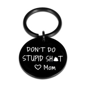 don’t do stupi st keychain poop funny birthday gifts for son daughter teenagers from mom sarcasm gift for teens boy girl graduation valentine christmas humor gag gift mother to kids black