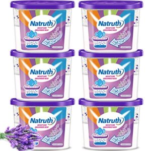 NATRUTH Moisture Absorbers With Lavender Scent,12.5OZ*6-Pack Portable Closet Dehumidifier, Odor Eliminator Absorber Bucket,Humidity Absorber,Cleaner Air Dehumidifier for Closet,Bathrooms, Kitchen