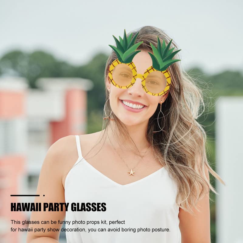 HIPIHOM 8Pcs Fruit Eyeglasses Luau Party Sunglasses Funny Sunglasses Dress Props for Hawaiian Beach Luau Theme Party Supplies