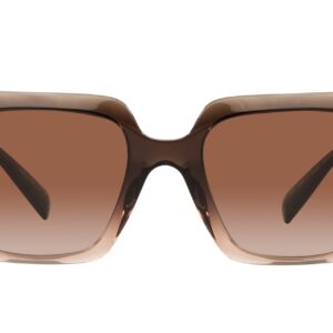 Versace VE 4405 533213 Brown Plastic Rectangle Sunglasses Brown Gradient Lens