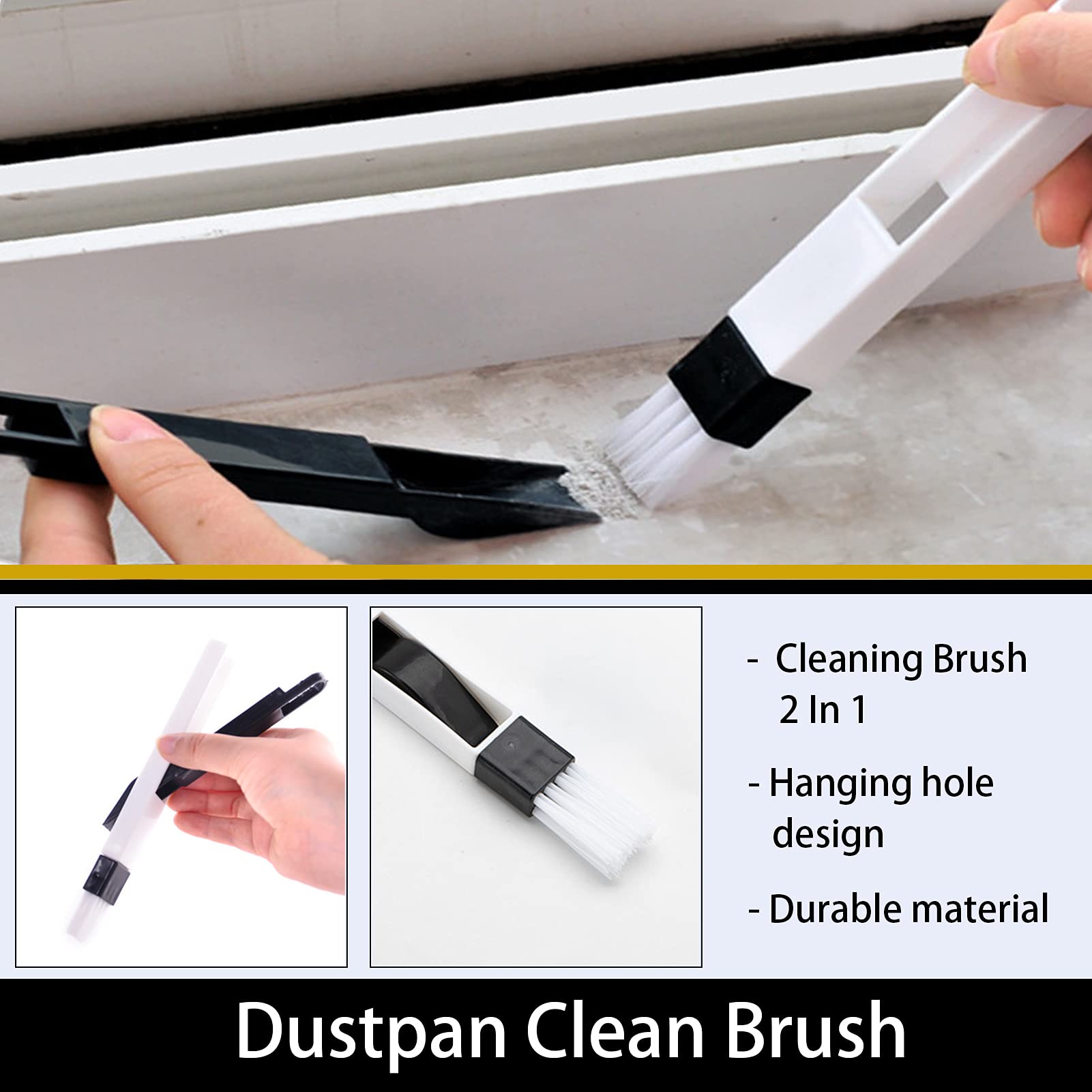 Window Groove Cleaning Brush, 13 PCS Hand-held Magic Window Track Cleaning Tools, Window or Sliding Door Track Cleaner for Sliding Door, Sill, Tile Lines, Shutter, Car Vents, Keyboard, Small Clean Kit