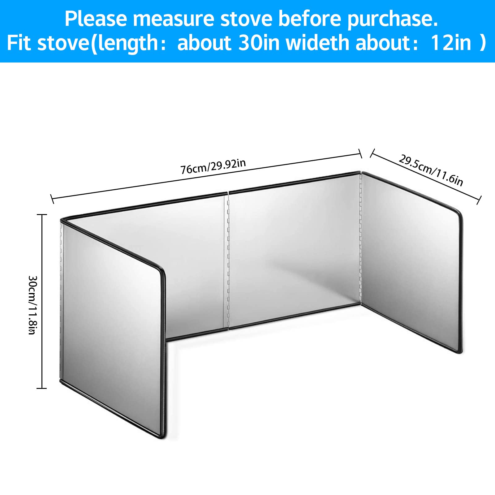 MMUK 4 Sided Splatter Guard for Frying Stove Top Stainless Steel Splatter Screens for Fine Mesh Oil Splash Guard Anti Splatter Shield Guard