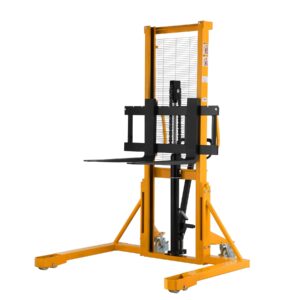 APOLLO Manual Forklift Hand Pallet Stacker 2200lbs Capacity 63" Lifting Height with Straddle Legs and Adjustable Forks