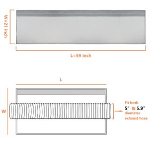 GCGOODS Portable Air Conditioner Hose Cover Wrap, Insulated AC Hose Cover, Universal Fit Both 5 inch and 5.9 inch Diameter Exhaust Duct Vent, Easy Installation