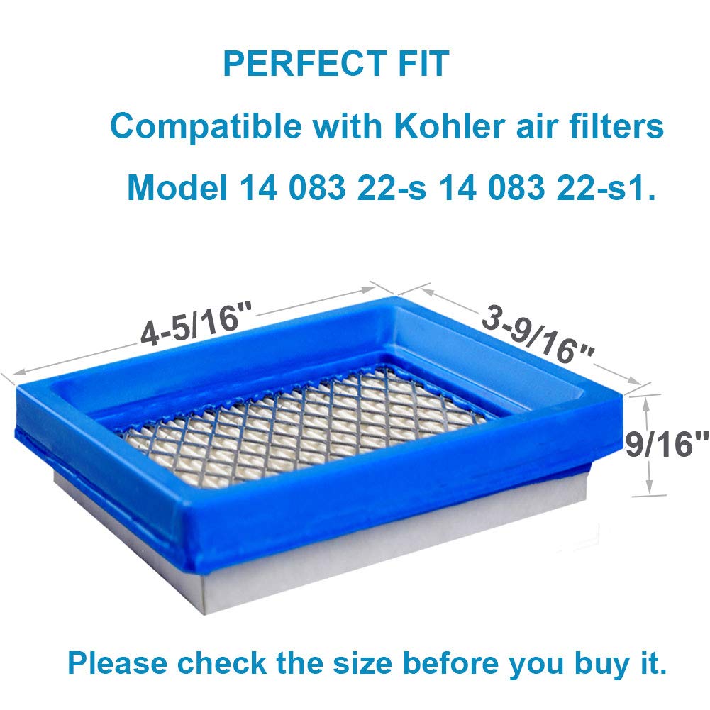 5 Pack 14-083-22-S Air Filter Compatible with Kohler XT650 XT675 Engine Lawnboy Toro Lawn Mower Air Filter, 1408322s 14-083-22-S1 Air Filter