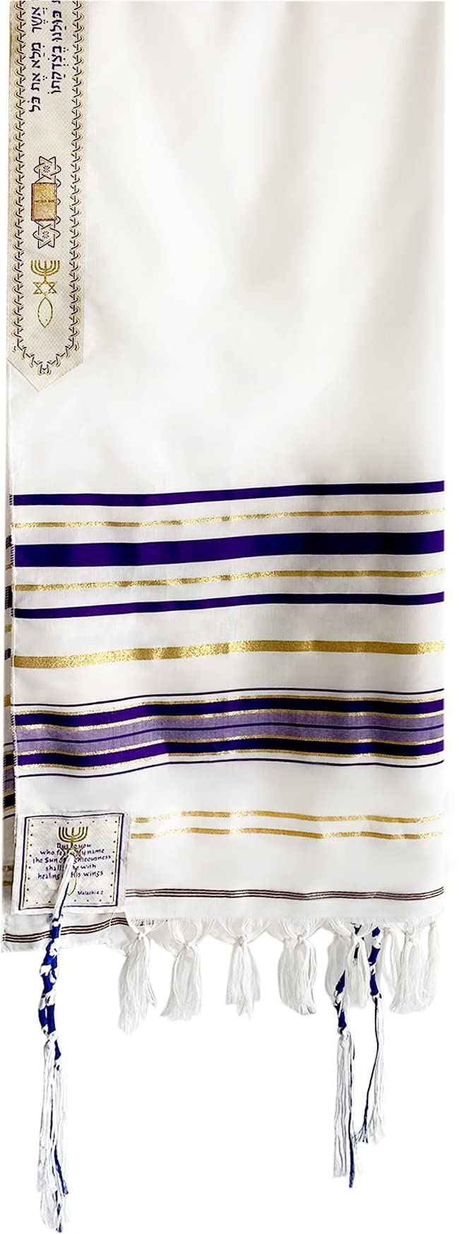 Holy Land Market Mens Messianic Shawl/Tallit - The Messiah Tallit (Purple)