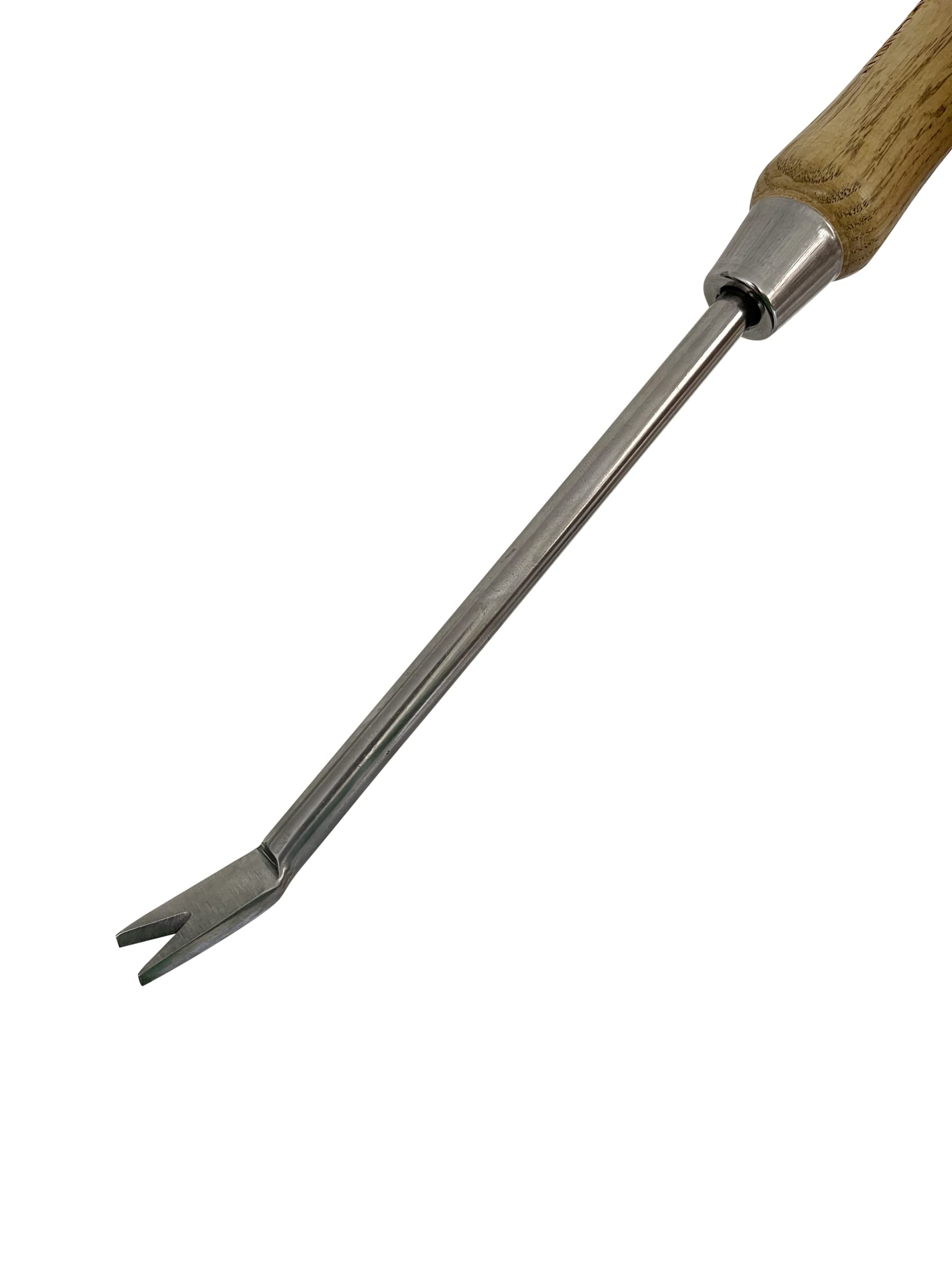 Garden Guru Eco Dandelion Weeder Tool with Ergonomic Wood Handle - 100% Recycled Stainless Steel - Rust Resistant - FSC Certified Wood - Weed Puller for Planting, Weeding, Flower & Vegetable Care