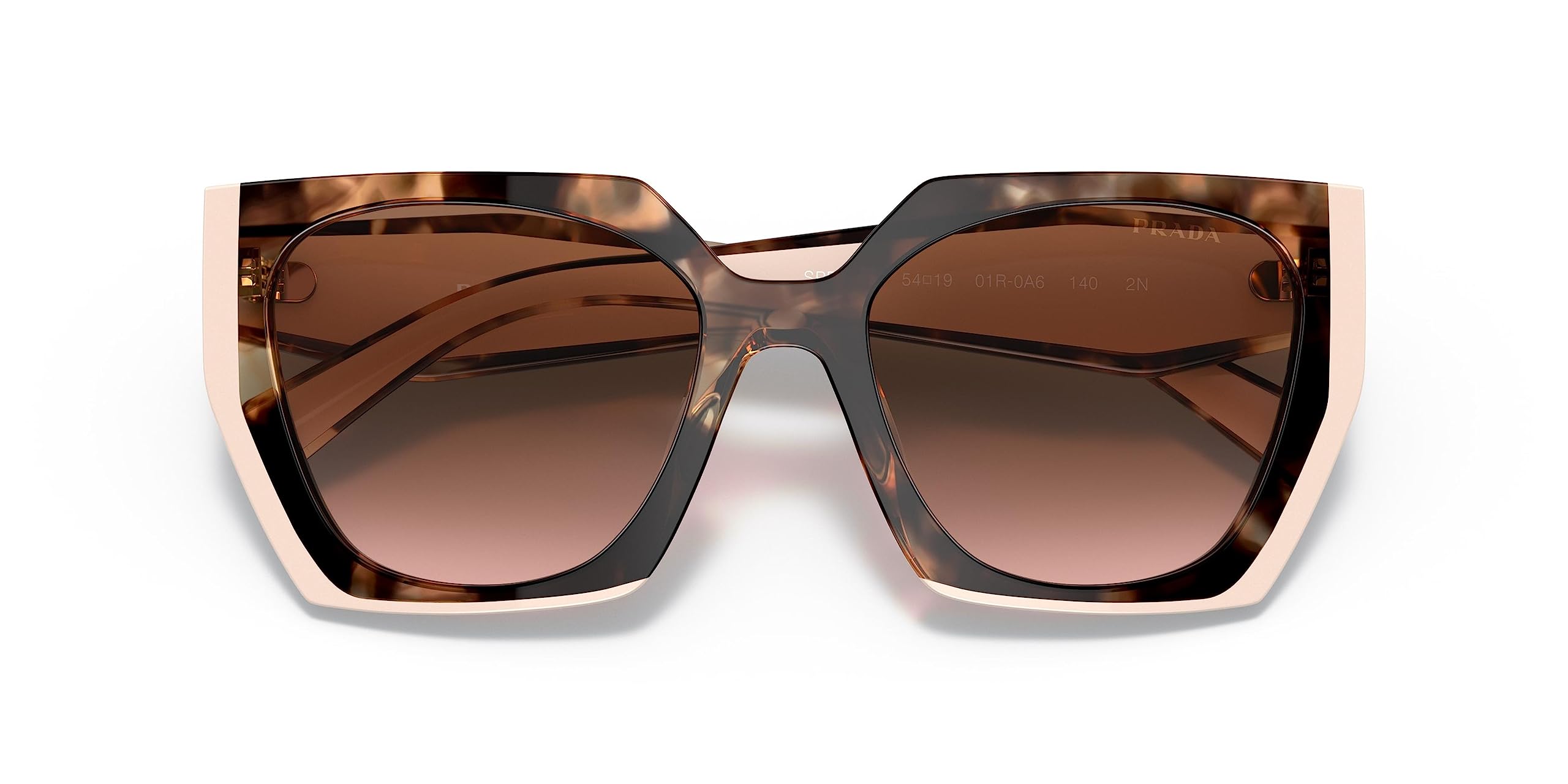 Prada PR 15WS Women's Sunglasses Tortoise Caramel/Powder/Brown Gradient 54