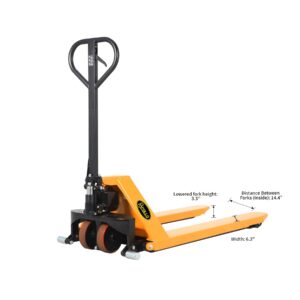 APOLLO High Lift Pallet Jack Manual Scissor Lifting Truck 31.5" Lifting Height 45''Lx27''W Fork Size 2200lbs Capacity Only for Open-Bottom Pallets