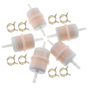 DVPARTS 4X 1/4" ID Fuel Filter 15 Micron 24 050 13-S 2405013-S 24-050-13-S 24-050-05-S for Kohler CH20S - CH25S, CH670S CH730S - CH750S LH640S LH685S LH690S LH750S LH755S, SV720S to SV740S