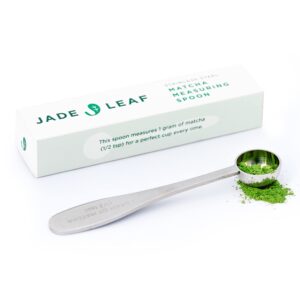 jade leaf matcha stainless steel measuring spoon/scoop - perfect 1g (1/2 teaspoon) serving of matcha green tea powder