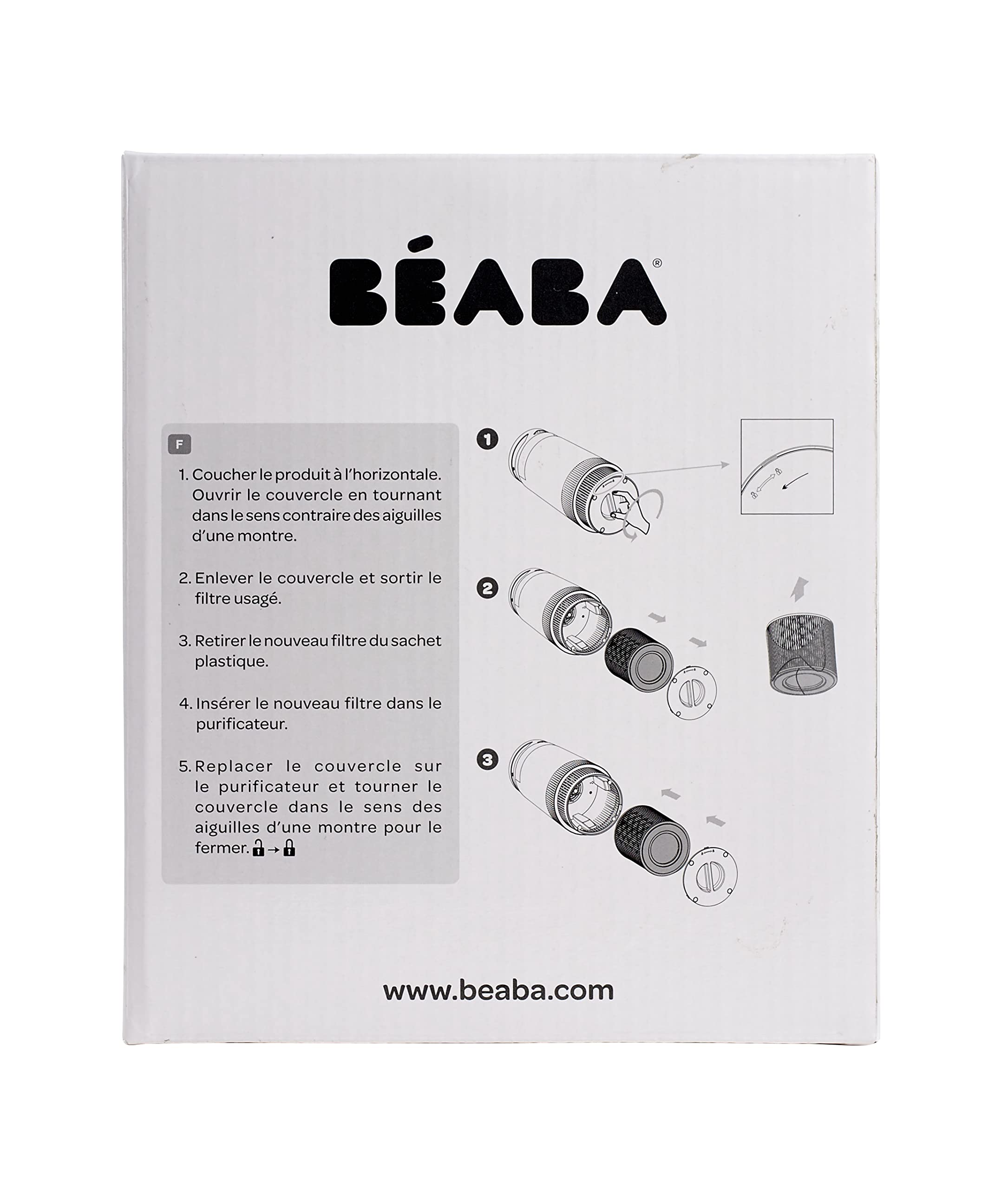 BEABA Air Purifier Filter Replacement, 4 Step Filtration System Pre-Filter, TRUE HEPA Filter, Carbon Filter, Removes VOCs, Odor, Dust, Mold and Dander