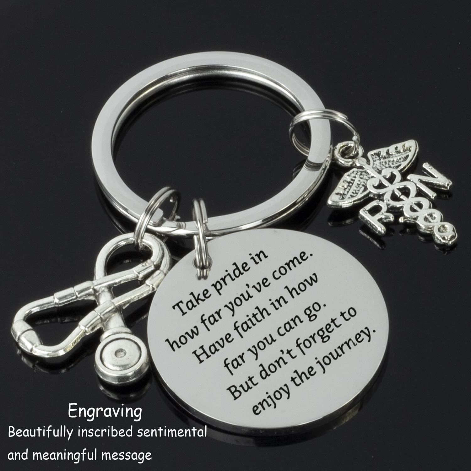 HUTIMY Registered Nurse Gifts Keychain for Women Men a RN Jewelry for Nurses Best Gift for New Nurses Nursing RN Charms Key Chain rn Keychains