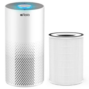 afloia air purifiers for home bedroom large room up to 1076 ft², kilo white, afloia original 3-stage filter for kilo, 1 pack