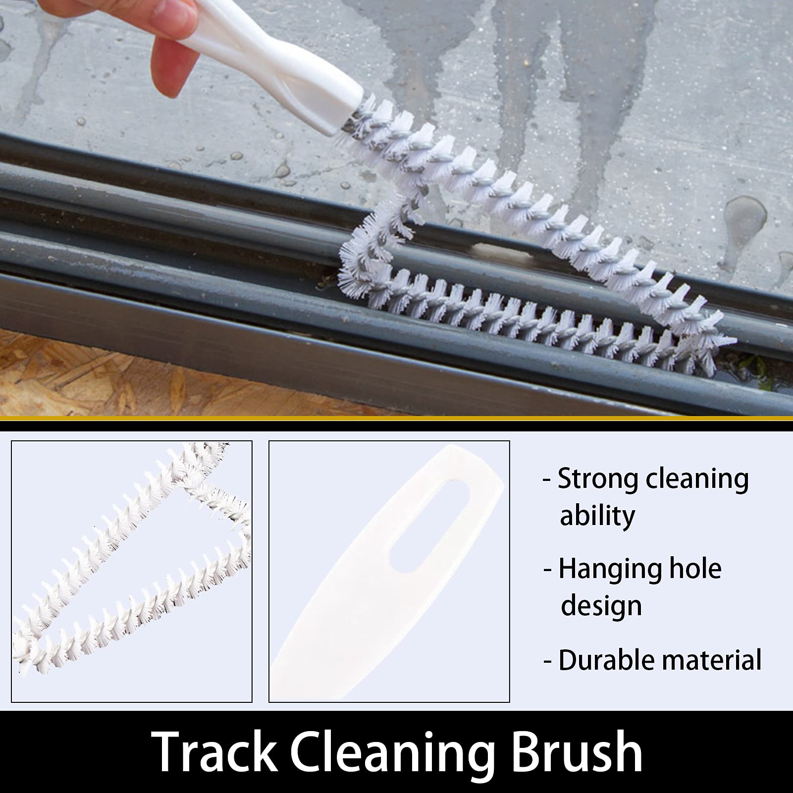 Window Groove Cleaning Brush, 13 PCS Hand-held Magic Window Track Cleaning Tools, Window or Sliding Door Track Cleaner for Sliding Door, Sill, Tile Lines, Shutter, Car Vents, Keyboard, Small Clean Kit