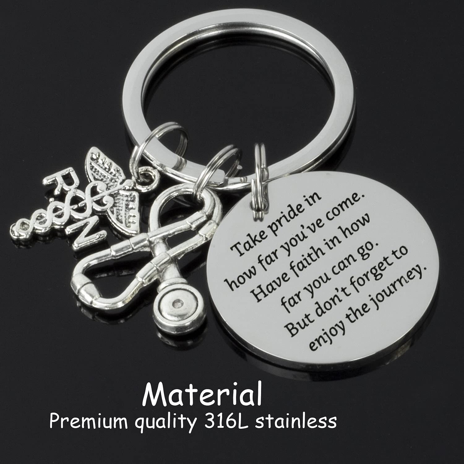 HUTIMY Registered Nurse Gifts Keychain for Women Men a RN Jewelry for Nurses Best Gift for New Nurses Nursing RN Charms Key Chain rn Keychains