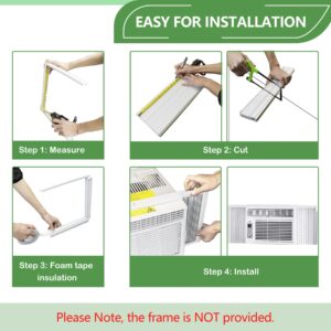 Forestchill Window Air Conditioner Side Panel with Double Layers, Upgraded Insulation AC Side Panels for Window AC Unit, Fits Up to 17" H x 10" W, Pack of 2, White