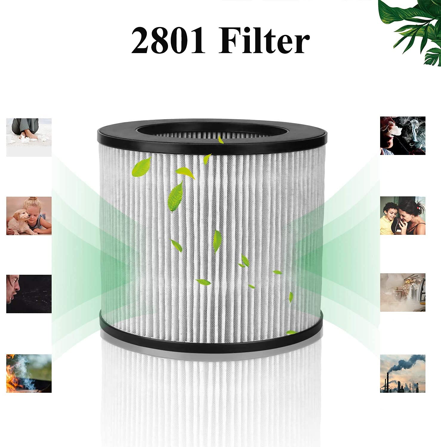 KEYJINIU 2 PACK 2801 Replacement Filter Compatible with Bissell 2801, 2780, 2780A, 2780B, 2780P, 27809 Hight Efficiency and Carbon Filter MyAir Personal 2801 Filter