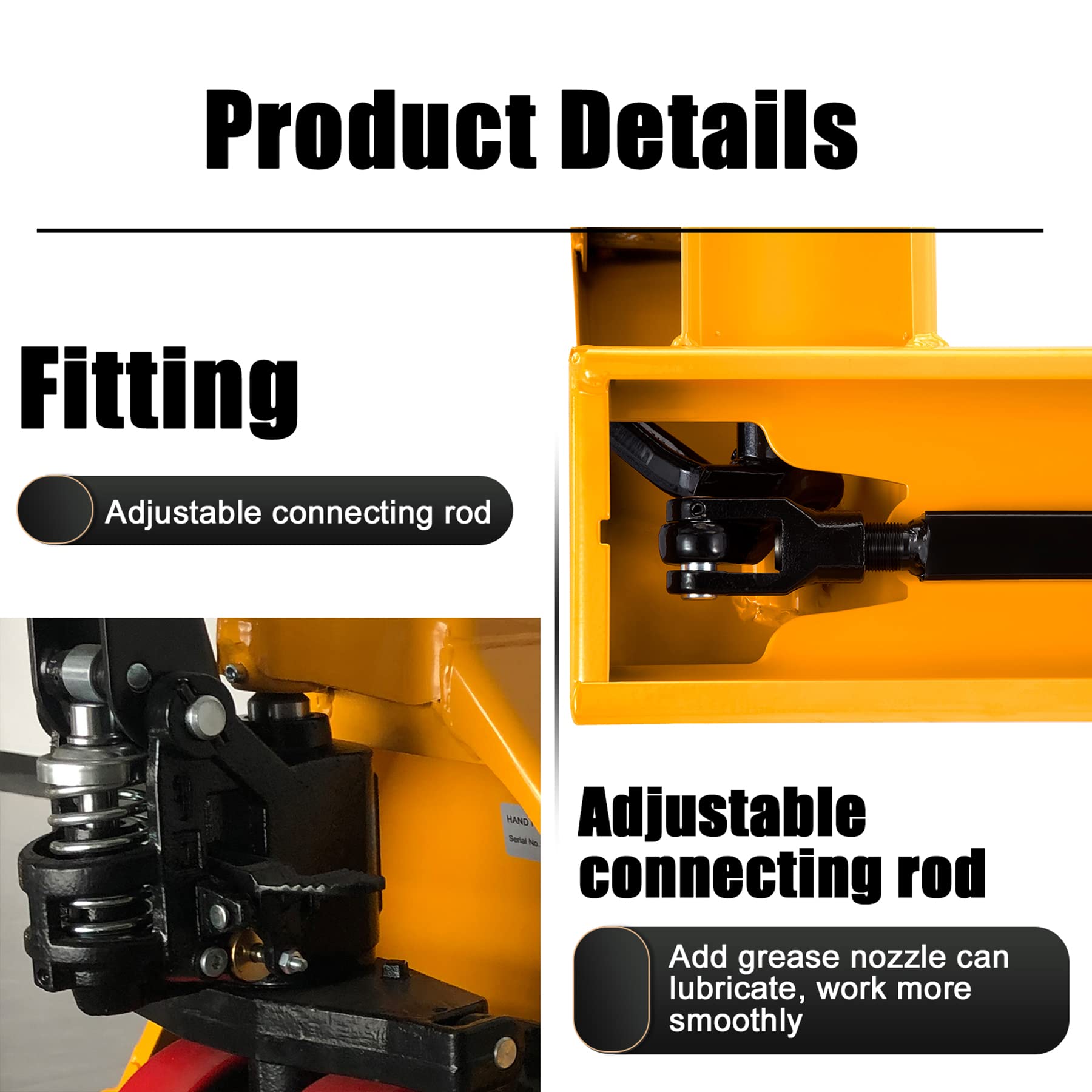 APOLLO Manual Pallet Jack 5500lbs Capacity 7.3" Lifting Height Hand Pallet Truck 27" W x 48" L Forks with Integrated Pump